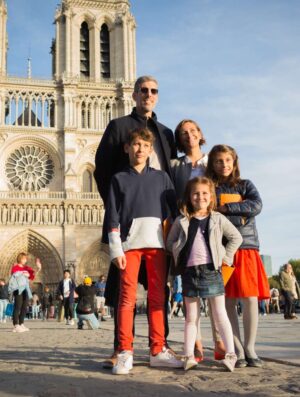 Family in front of Notre Dame Paris