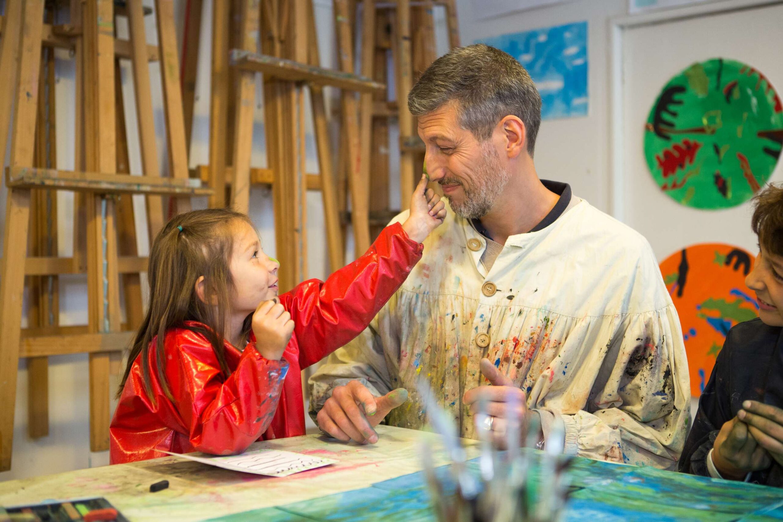 father daughter painting workshop